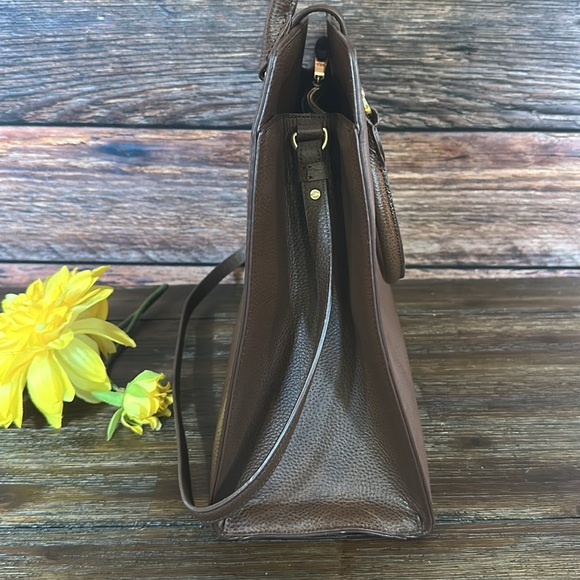 Lauren Ralph Lauren Carrington Brigitte Tote in Chocolate Brown! In Great Cond.. - Picture 3 of 11